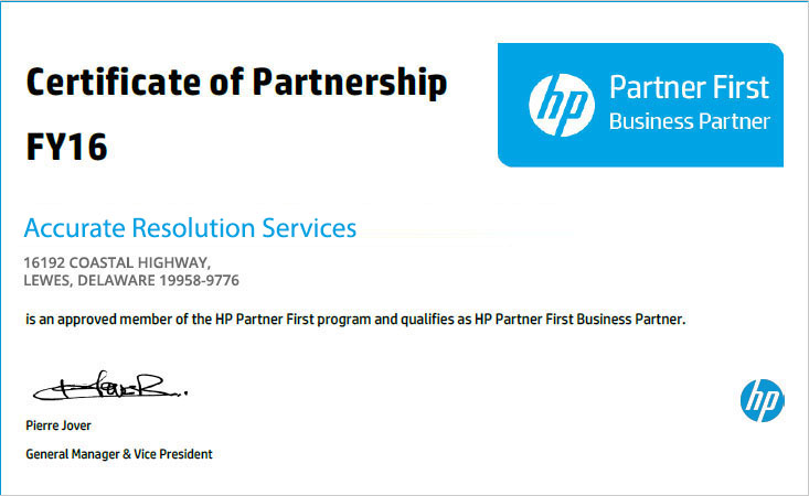 HP Certificate